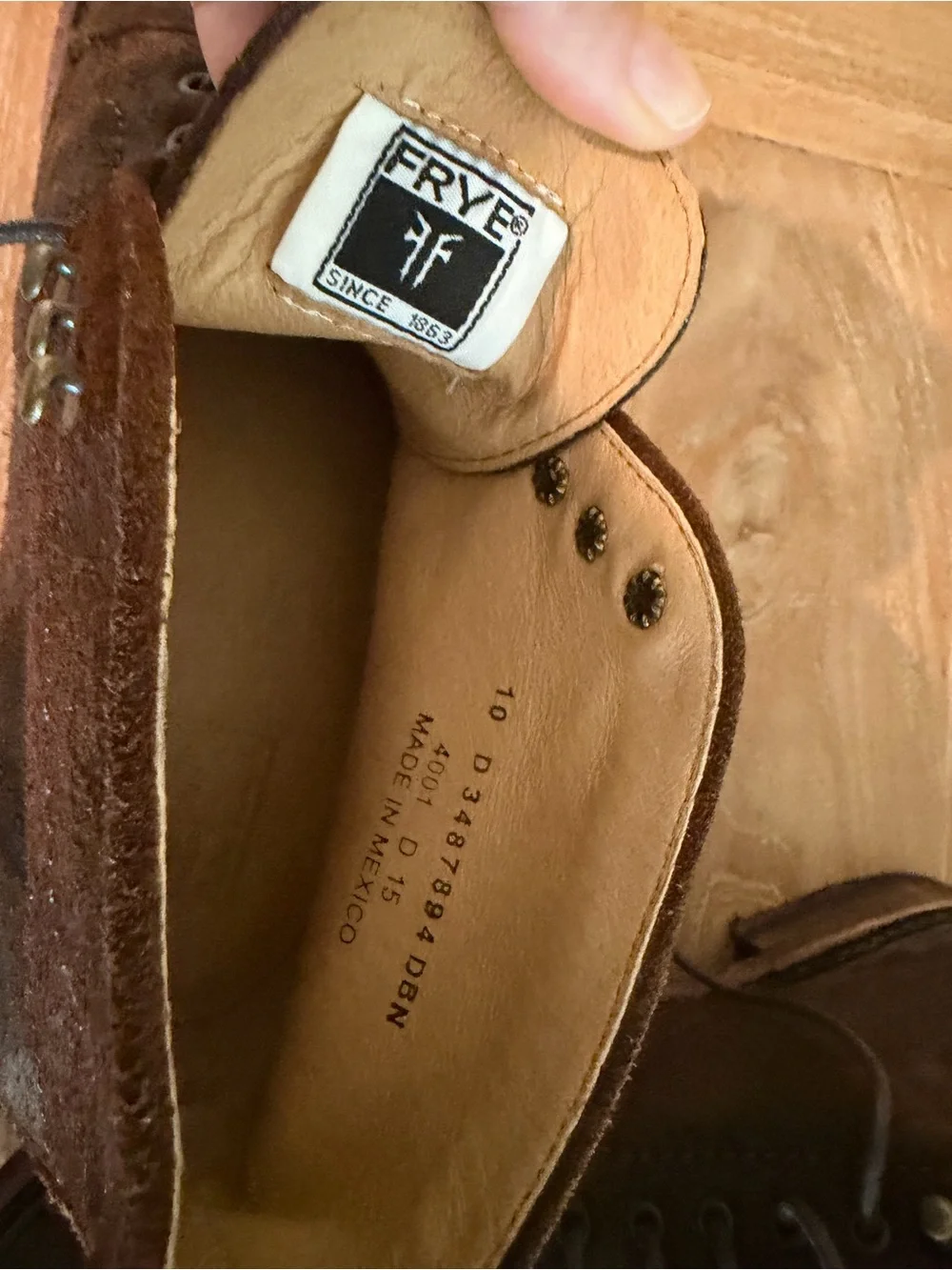 Frye Men's Brown Suede Lace-Up Boots